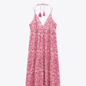 Zara limited edition bohemian floral cotton maxi dress